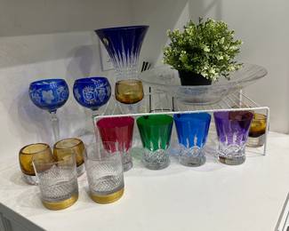 Waterford Lismore “pops” of color glasses