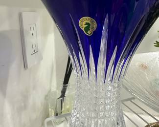 Waterford cobalt vase 