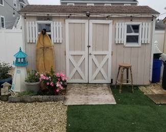 Shed is 9 ft. wide x 6 ft. deep.