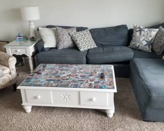 Large and comfy sectional; end table
