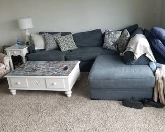 Large and comfy sectional; end table