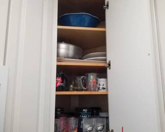 Pots, pans, glasses, mugs