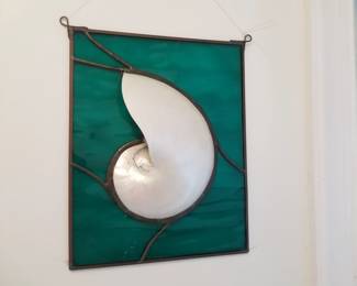 Shell on leaded glass