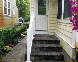 Entry door; paver stones