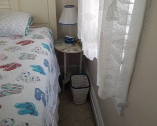 Accent table; table lamp