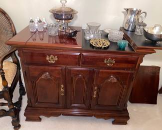 Lexington cherry server/bar with fold open top and plenty of storage 
