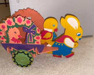 Vtg. Bunny candy cart