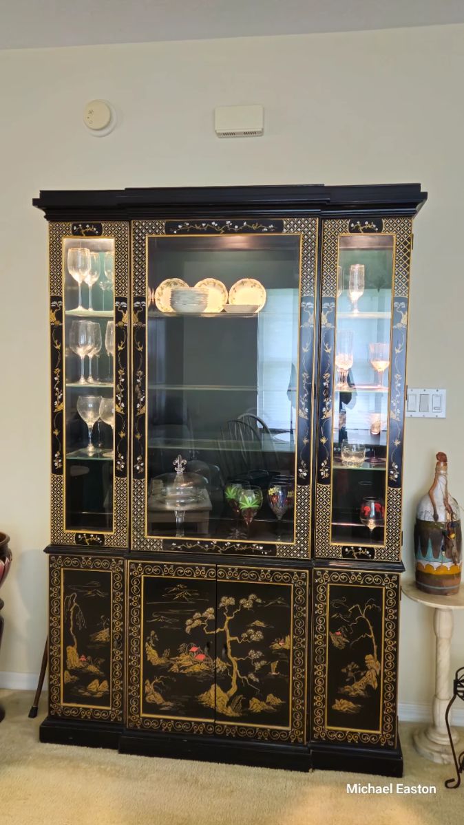 Vintage elegant Lighted and designer Hutch