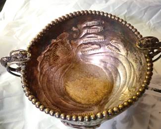 Quadruple plate Dragon Handles Antique Fruit Bowl