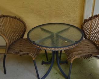 Table and two chairs