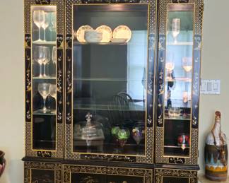 Vintage elegant Lighted and designer Hutch