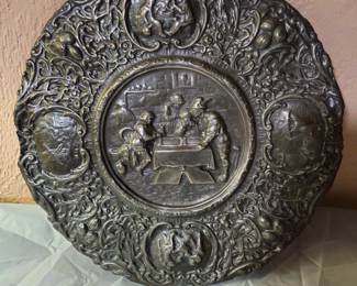 Quadruple Silver plate Antique Plaque by Crescent