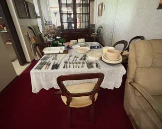 . . . Duncan Fife dining table and chairs