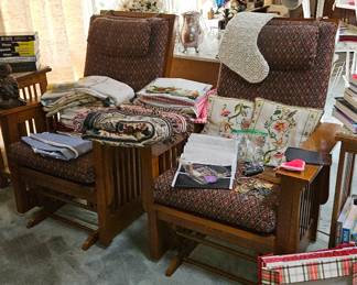 Pair mission style chairs