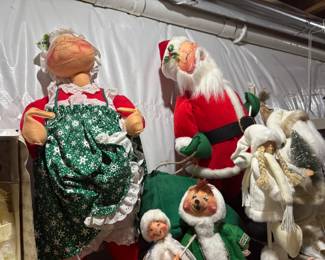 . . . extremely collectible Annalee Mr. and Mrs. Santa and a couple of smaller versions!