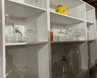 . . . glass ware and storage shelves