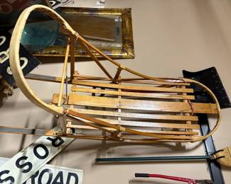 . . . nice find -- a genuine dog sled made by Frank Hall!
