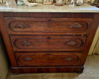 Antique chest with marble top
