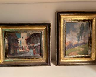 3 small paintings (4-1/2 x 6-1/2”) signed B. Major