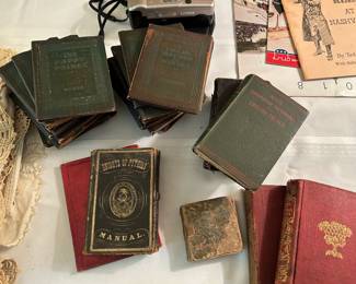 The Little Leather Library- 22 volumes. 
Assorted small antique books