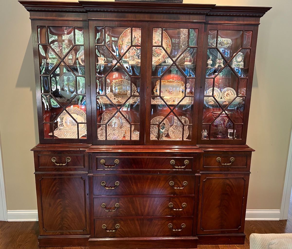 Breakfront wit secretary/butler's desk. 79" x 74"