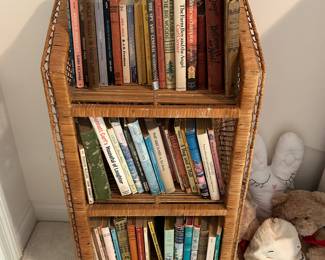 small wicker bookcase
