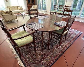 gate leg table in sunroom