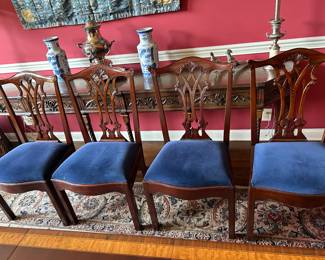 Set of 4 Chippendale style side chairs