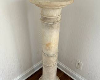 Marble pedestal - 40"H x 12" D. Missing small piece on base 