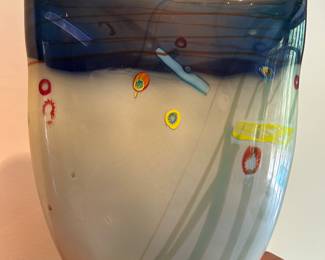 Glass vase - 16"H x 13-1/4" x 3-7/8"