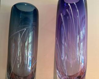 Mark Sudduth vases - 15"H and 17-1/4"H