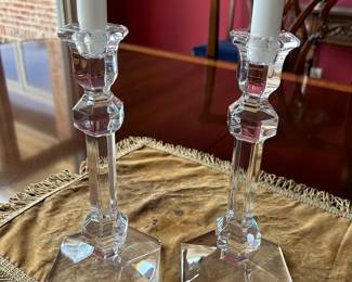 One of 4 Val St. Lambert candlesticks