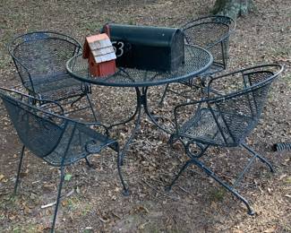 Outdoor metal table and chairs