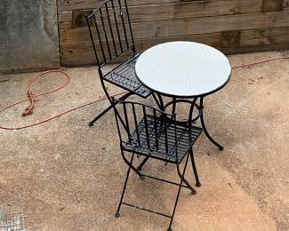 Outdoor bistro table and chairs