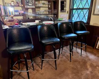Vintage leather barstools -4-$75 each 