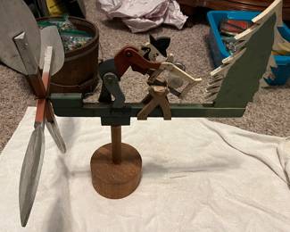 Vintage folk art working wood cutter