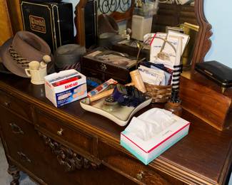 VINTAGE DRESSER AND MENS ITEMS 