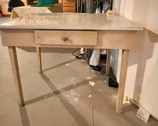 Vtg. Enamel top table