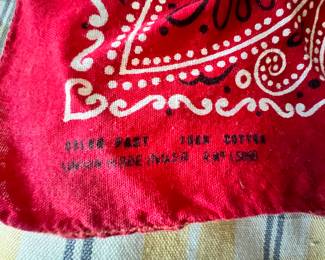 Vtg. Red  bandana - Union Made USA