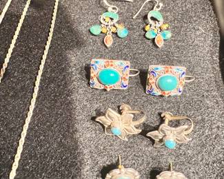 Sterling and turquoise earrings