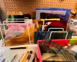 LOTS of wonderful stain glass pieces  