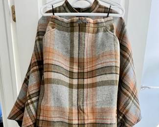 100% Wool 2 pc set - Cape and skirt - made in France