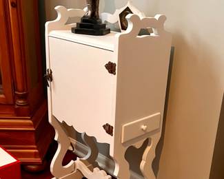 Copper lined cigar box table w/clock 