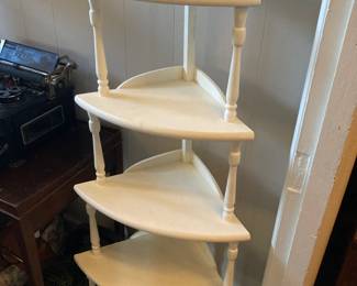 White corner shelves 
