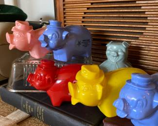 Vintage plastic pig banks