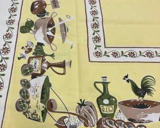 Yellow kitchen theme tablecloth 