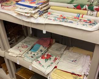 Colorful vintage linens