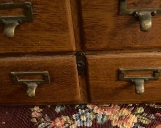 Wooden card file drawers