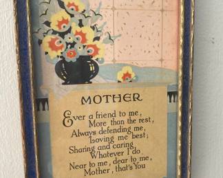 Small framed “Mother” poem