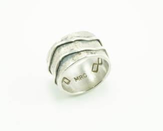 Art deco silver ring-Marc Roanhorse Crawford-(MRC)